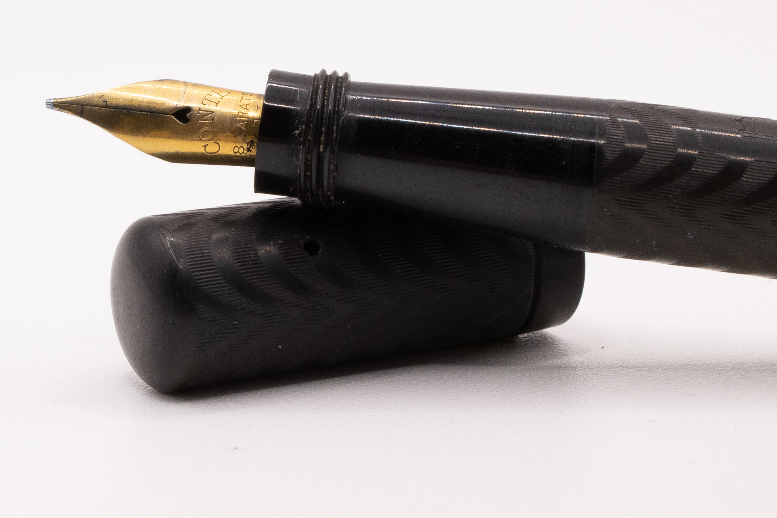 Rare mini stylo plume rentrante-safety CONTÉ À PARIS 1920's