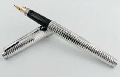 Stylo plume PARKER 75 GODRON 1970's Plaqué argent – Image 4