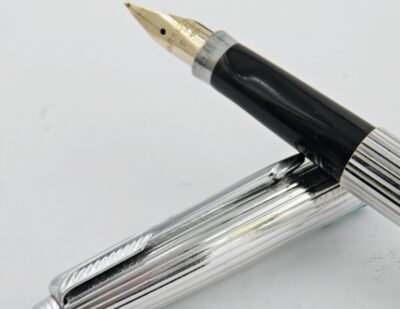 Stylo plume PARKER 75 GODRON 1970's Plaqué argent – Image 3