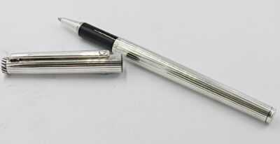 Stylo bille ALFRED DUNHILL GEMLINE plaqué argent 1980's – Image 4