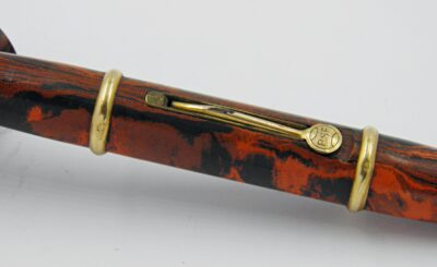 stylo plume UNIC ébonite motled 1930's bagues or 18k – Image 4