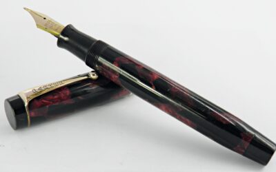 Plume PARKER DUOFOLD SENIOR Burgundy & black marble 1930's – Image 6