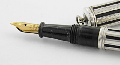 Stylo plume LADY NIGHT AND DAY ARGENT MASSIF 1920's – Image 2