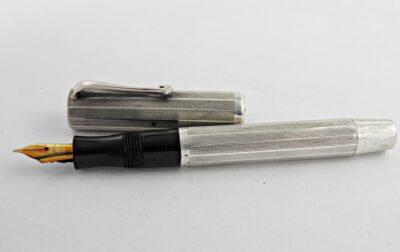 Stylo plume NORMA GARMANY à 10 facettes Argent Massif 1930's – Image 6