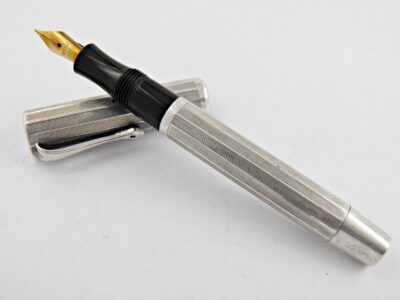 Stylo plume NORMA GARMANY à 10 facettes Argent Massif 1930's – Image 3