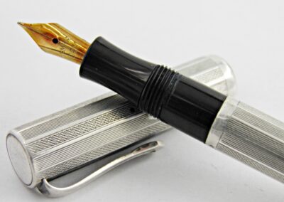Stylo plume NORMA GARMANY à 10 facettes Argent Massif 1930's – Image 2