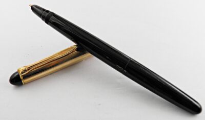 Stylo plume PELIKAN 25 celluloid noir et capuchon plaqué 1970's – Image 5