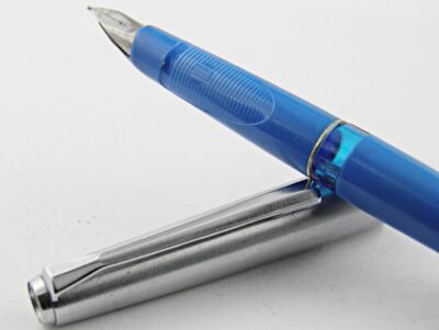 Stylo plume PELIKAN P12 SILVEXA BLEU & ACIER 1970's – Image 4