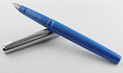 Stylo plume PELIKAN P12 SILVEXA BLEU & ACIER 1970's – Image 3