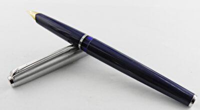 Stylo plume PELIKAN P12 SILVEXA BLEU NUIT & ACIER 1970's – Image 4