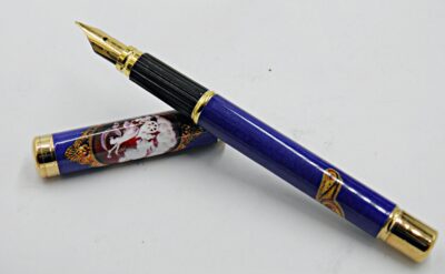 Plume WATERMAN LADY ANASTSIA Laque bleu nuit 1990's plume extra fine – Image 4