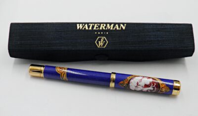 Plume WATERMAN LADY ANASTSIA Laque bleu nuit 1990's plume extra fine – Image 5