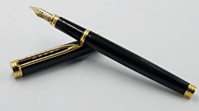Stylo plume  WATERMAN Gentleman Laque noire 1980's Plume large – Image 4