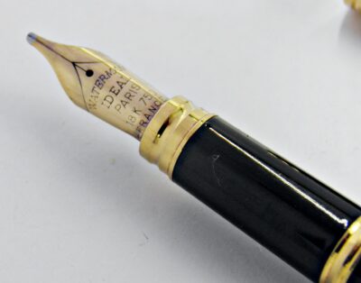 Stylo plume  WATERMAN Gentleman Laque noire 1980's Plume large – Image 3