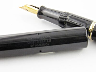 Plume WATERMAN 52 Ebonite noire lisse 1920's Flexible – Image 4