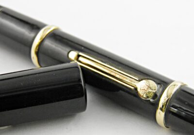 Plume WATERMAN 52 Ebonite noire lisse 1920's Flexible – Image 3