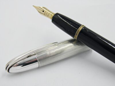 Superbe stylo plume Anonyme Capuchon argent massif 1940's – Image 3