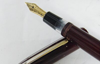 Stylo plume MONT D'OR celluloid bordeaux Plume flex – Image 3