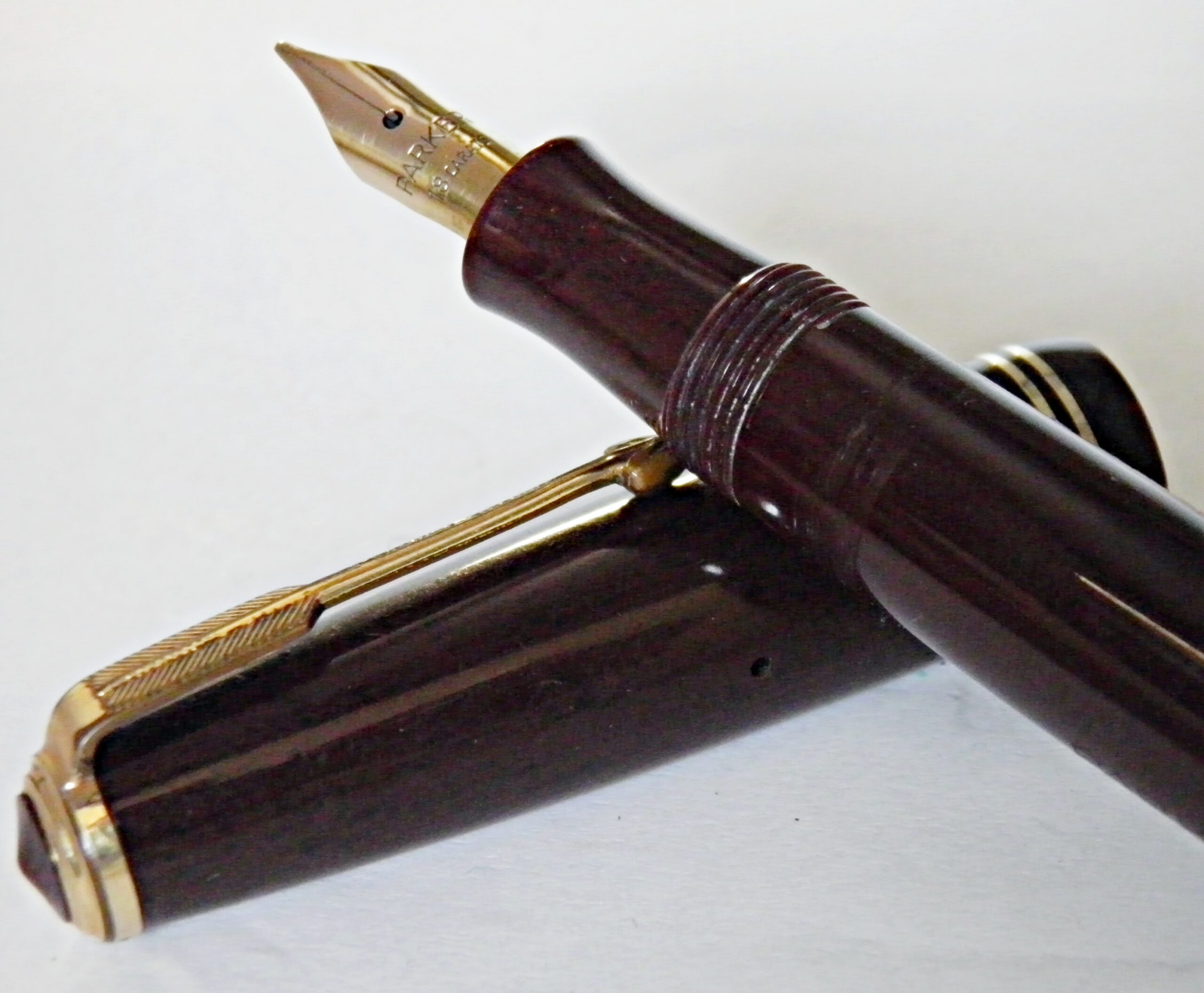 Plume PARKER MADE IN FRANCE celluloid bordeaux 1940's – Image 6