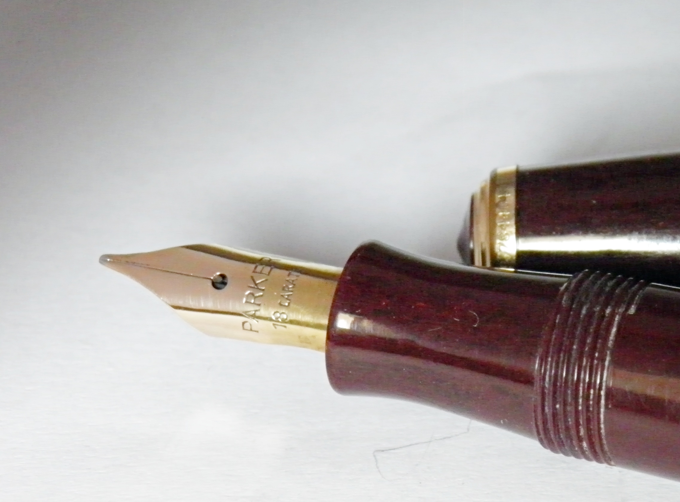 Plume PARKER MADE IN FRANCE celluloid bordeaux 1940's – Image 3